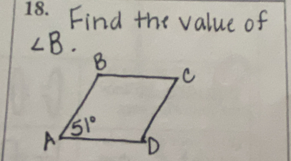 Find the value of
∠ B.