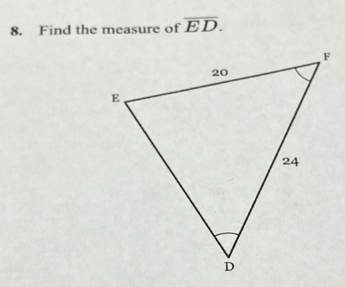 Find the measure of overline ED.