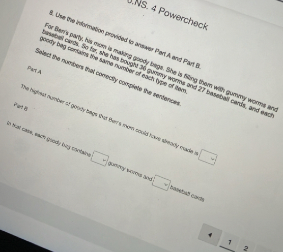 Solved: NS. 4 Powercheck . Use the information provided to answer Part ...