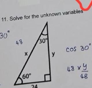 Solve for the unknown variables