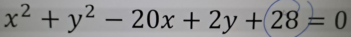 x^2+y^2-20x+2y+28=0