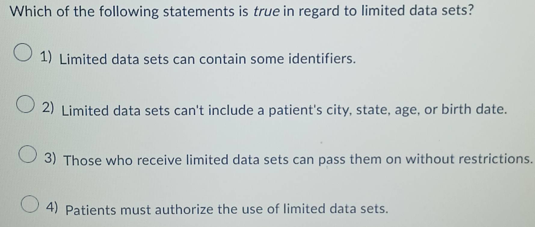 Solved: Which of the following statements is true in regard to limited ...