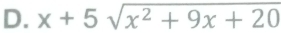 x+5sqrt(x^2+9x+20)