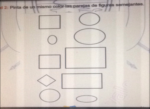 2: Pinta de un mismo color las parejas de figuras semejantes.