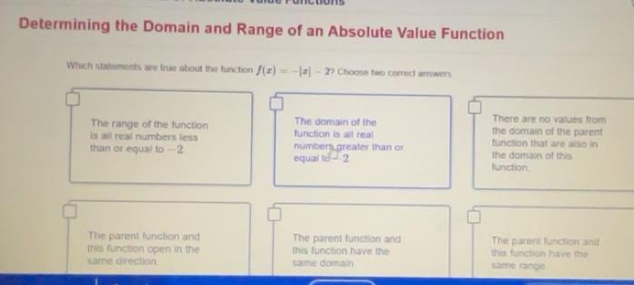 Solved: Determining the Domain and Range of an Absolute Value Function ...