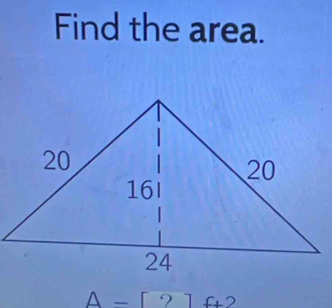 Find the area.
A-[?]f+2