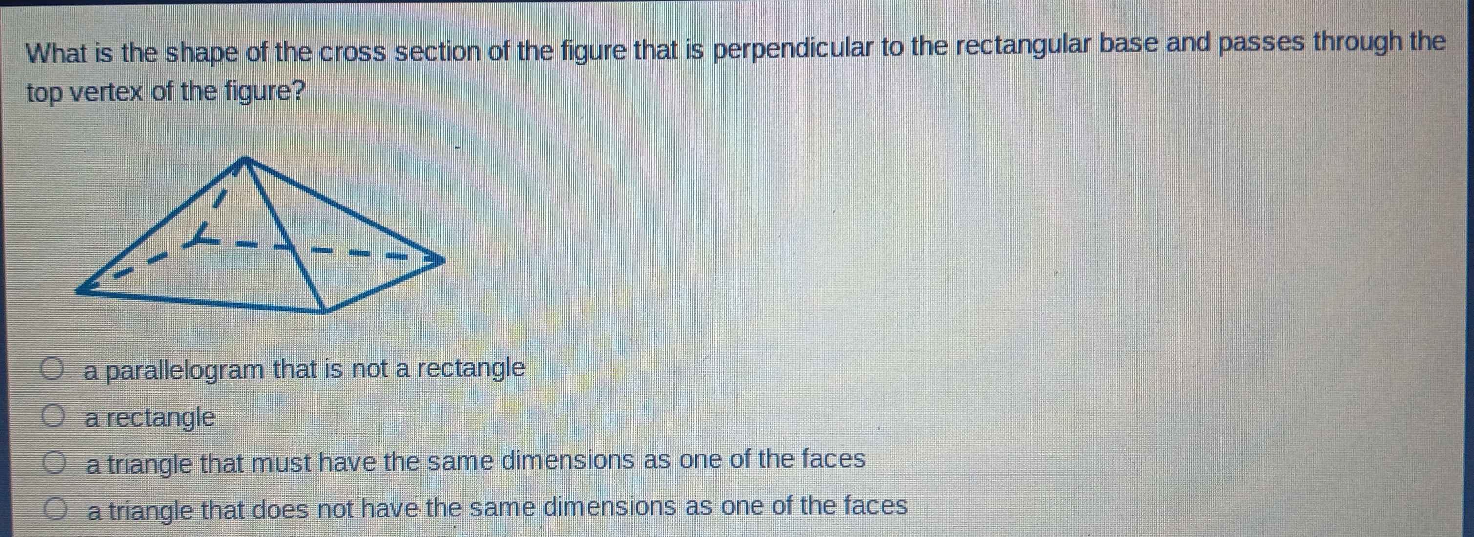 Solved: What is the shape of the cross section of the figure that is ...
