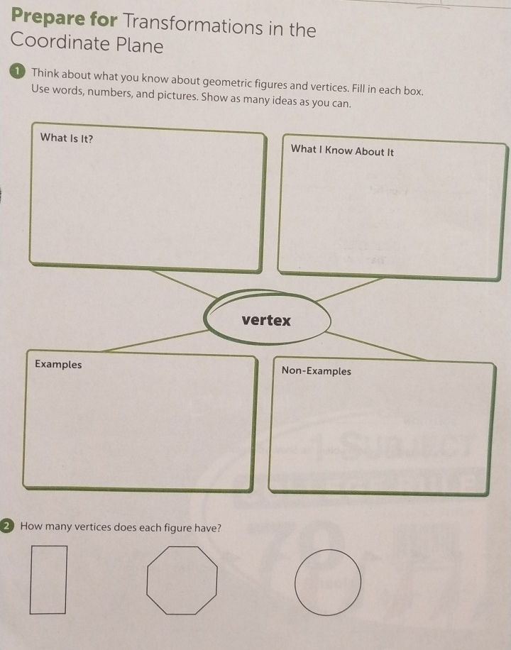 Solved: Prepare for Transformations in the Coordinate Plane 10 Think ...
