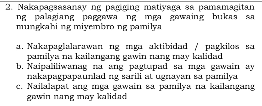 Solved: Nakapagsasanay ng pagiging matiyaga sa pamamagitan ng palagiang ...