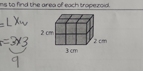 ms to find the area of each trapezoid.