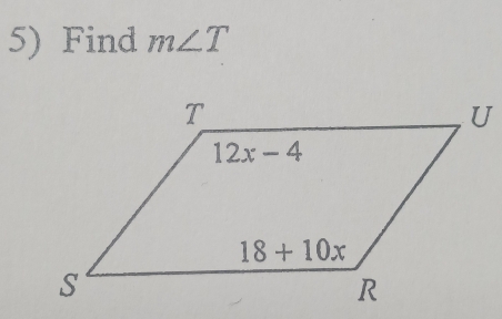 Find m∠ T