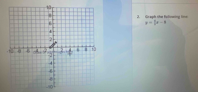 Graph the following line:
y= 4/3 x-8