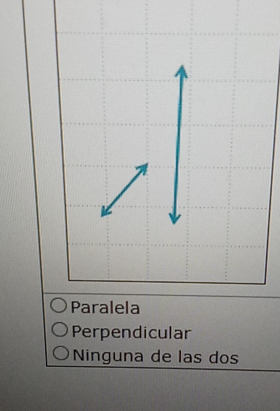 Perpendicular
Ninguna de las dos