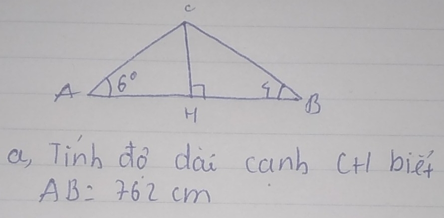 a, Tinh do dài canb (H1 bief
AB=762cm