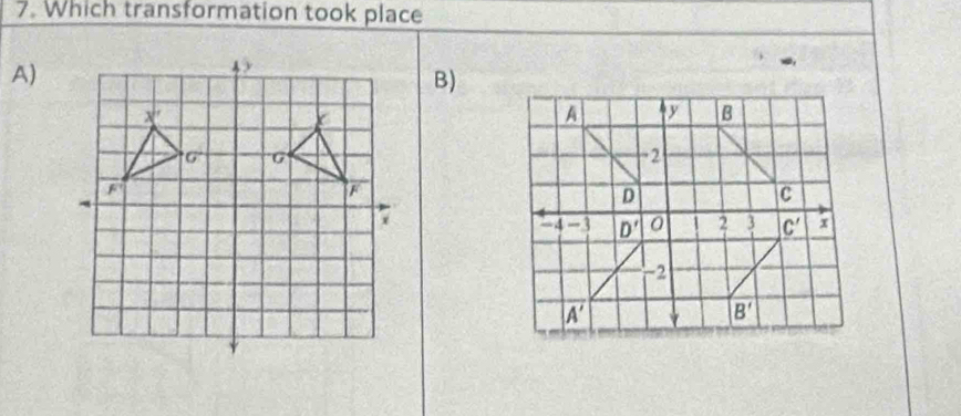 Which transformation took place
A)
B)