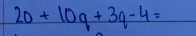 20+10q+3q-4=