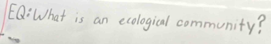 is an ecological community?