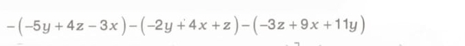 -(-5y+4z-3x)-(-2y+4x+z)-(-3z+9x+11y)