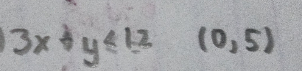 3x+y≤ 1.2
(0,5)