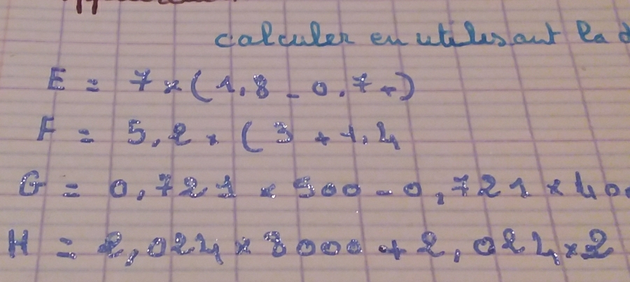 dolculen en utilesour Ra d
E=7* (1.8-0.7+)
F=5.2* (5+1.4
θ =0.7221* 500. -0.721* 40
H=2,024* 8000+2,024* 2