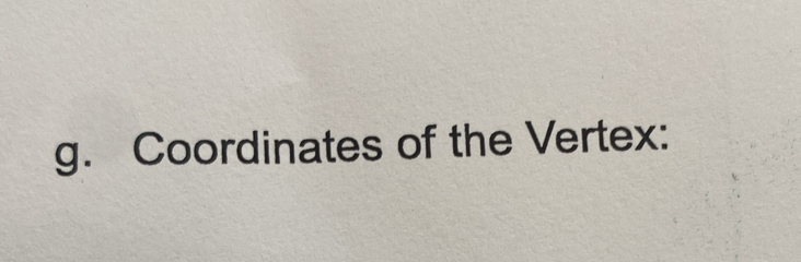 Coordinates of the Vertex: