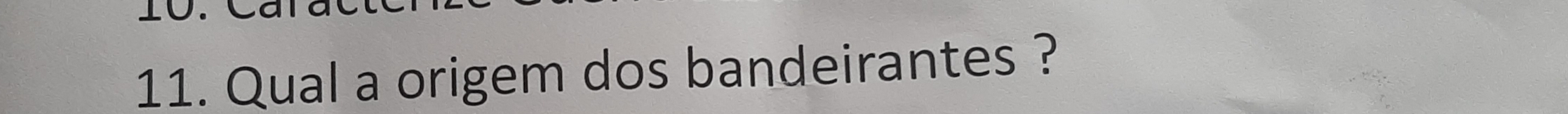 Qual a origem dos bandeirantes ?