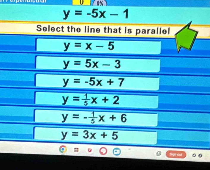 y=-5x-1
Sign out