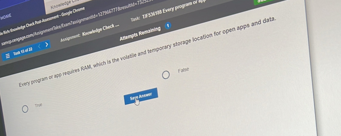 Solved: Task: T/F536188 Every program or a HOME e Rich: Knowledge Check ...