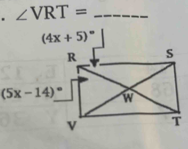 ∠ VRT= _