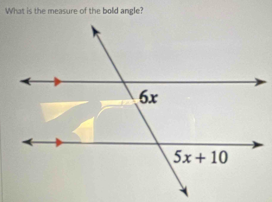 What is the measure of the bold angle?