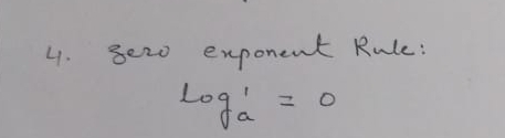 Sezo exponent Rule:
log _a1=0