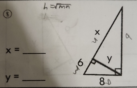 8
x= _ 
_ y=