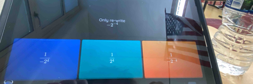 Only re-write
-2 x_1+x_2= □ /□  
 1/-2^4 
 1/2^4 
1
2^(-4)