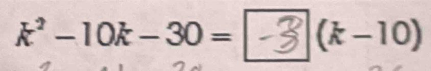 k² -10k -30 = 3 (k−10)