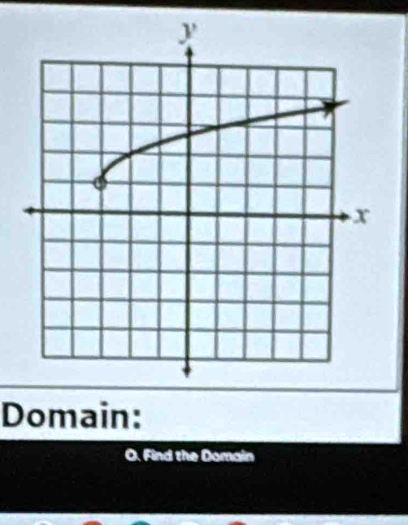 Domain: 
O. Find the Domain