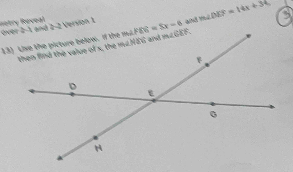 Retry  Reveal and m∠ DEF=14x+36