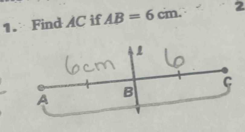 Find AC if AB = 6 cm.