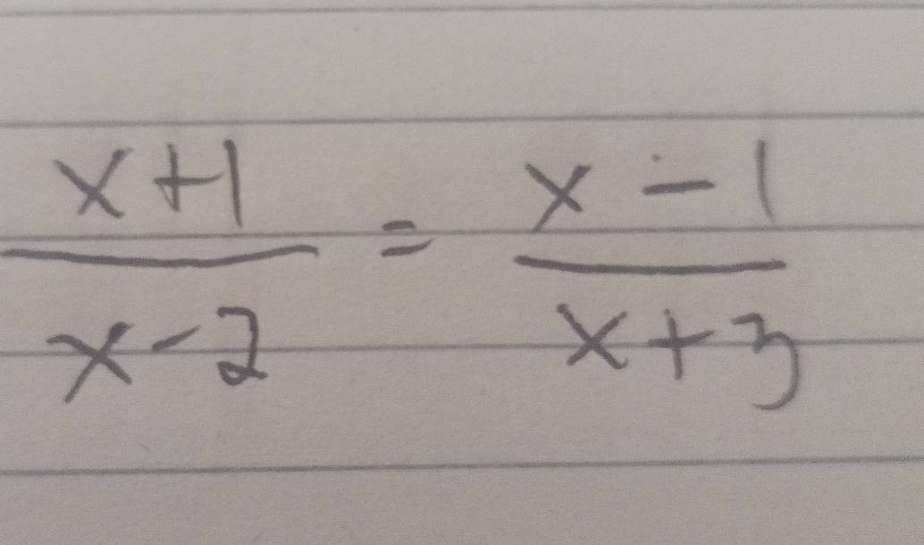  (x+1)/x-2 = (x-1)/x+3 