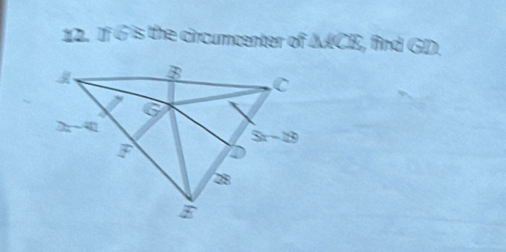 If G is the circumcenter of ΔCB, find GD.