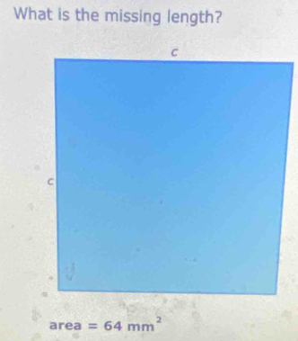 What is the missing length?
area =64mm^2