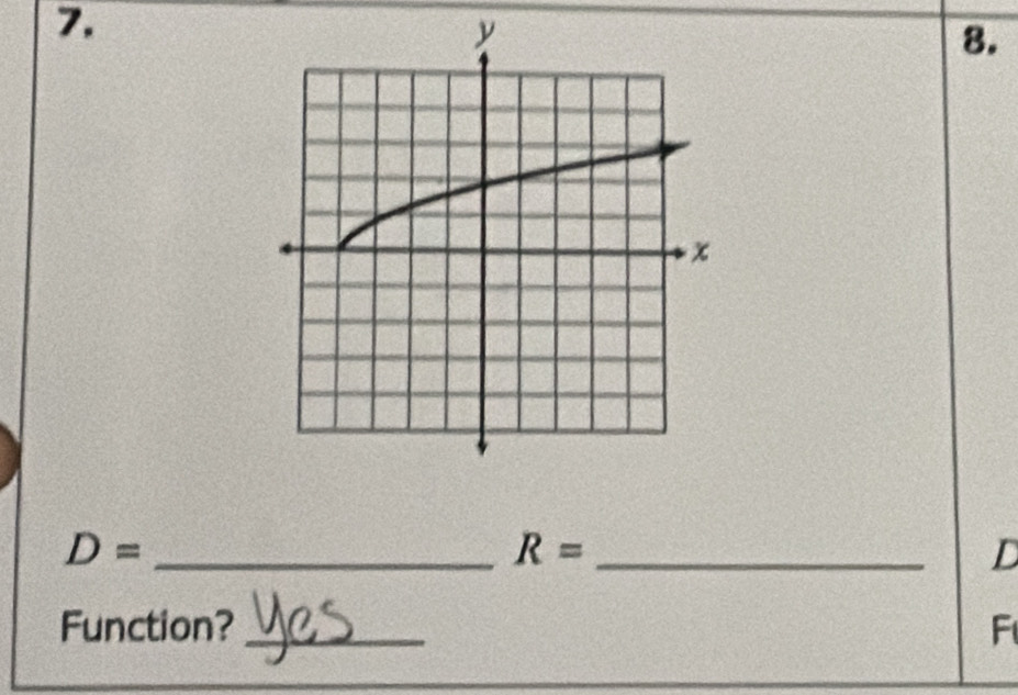 y
8.
x
_ D=
R= _
D
Function? _ F