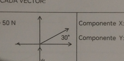 VECTOR.
50N Componente X:
Componente Y