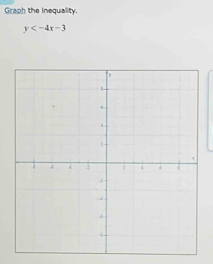 Graph the inequality.
y