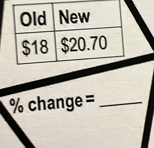 % change= _