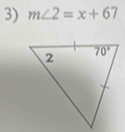 m∠ 2=x+67