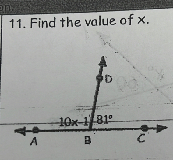 Find the value of x.