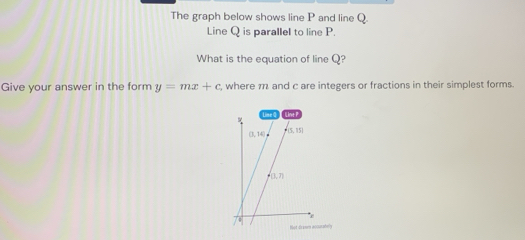 Solved: The graph below shows line P and line Q Line Q is parallel to ...