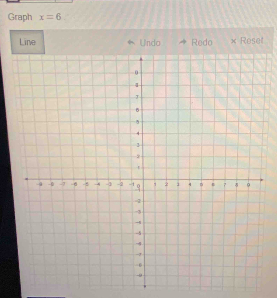 Graph x=6
Line Undo Redo × Reset