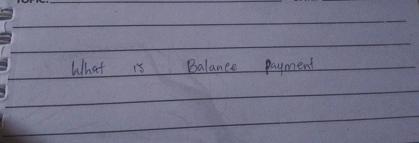 What is Balance payment