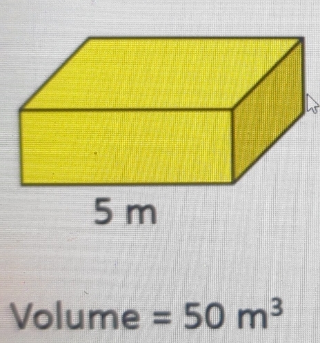 Volume =50m^3